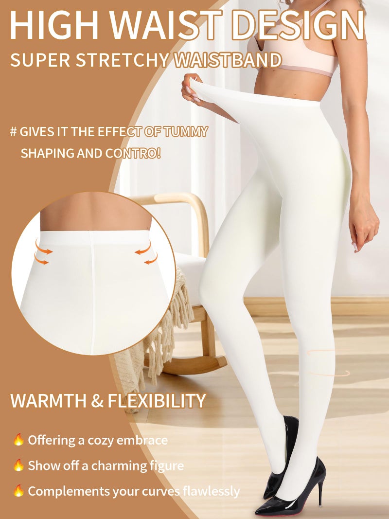 HONENNA Women's Control Top High Elastic Soft Opaque Pantyhose Tights - Image 4
